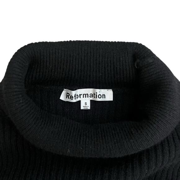 Reformation Fernando Long Sleeve Turtleneck Cashmere Ribbed Knit Maxi Dress Sz S - Picture 4 of 15